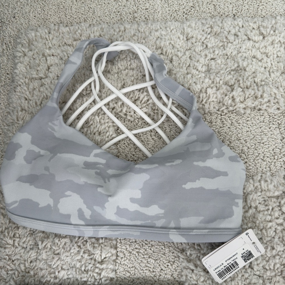Lululemon Free to be bra in white camo